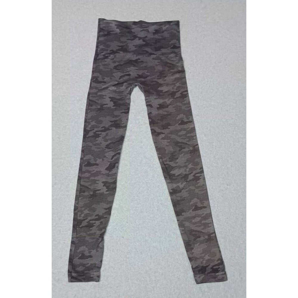 Spanx Look At Me Now Seamless Leggings Small Gray Heather Camo High Rise Shaping
